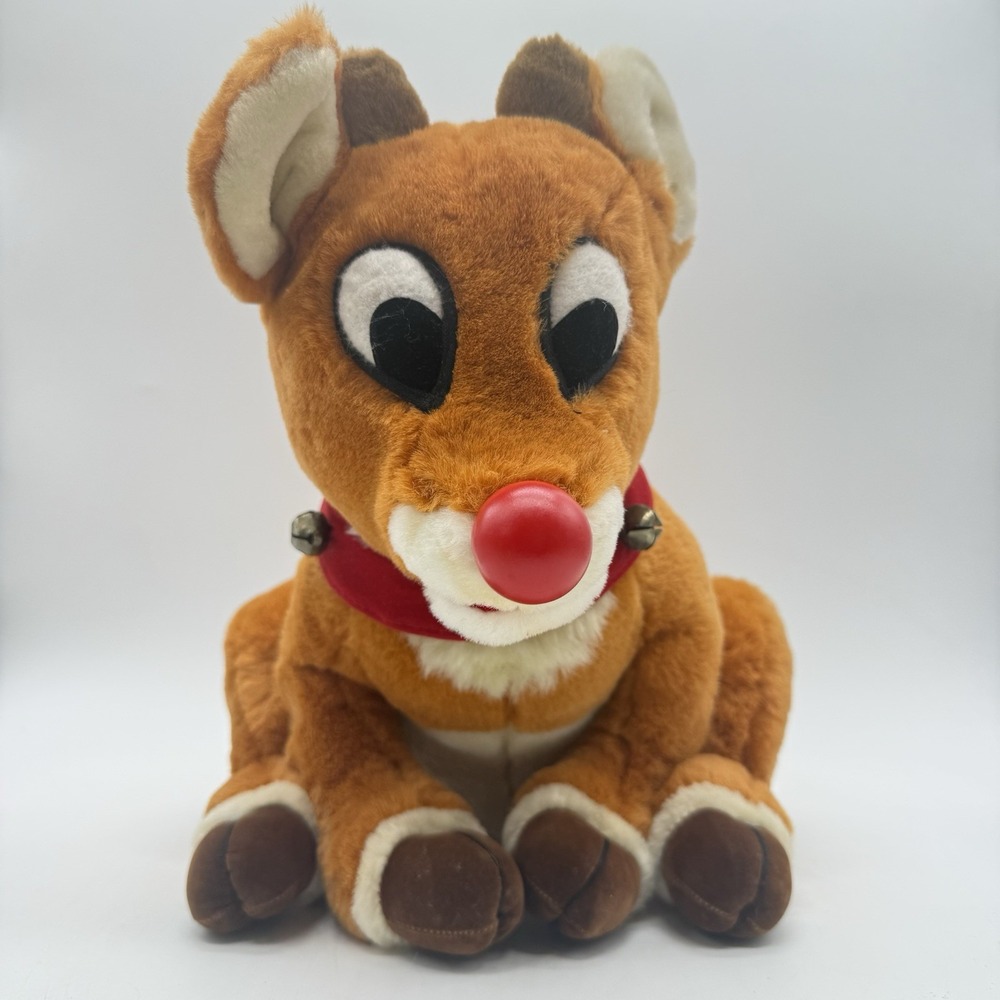 Gemmy Rudolph The Red Nosed Reindeer Plush Singing‎ Light Up 1998 Animated Works